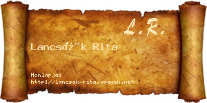 Lancsák Rita névjegykártya