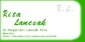 rita lancsak business card